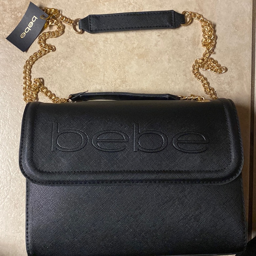 Bebe Lila Flap Shoulder Bag Black Brand new w tags
